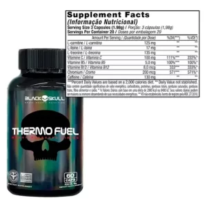 Thermo Fuel 60 Capsulas - Black Skull Sabor Sem sabor