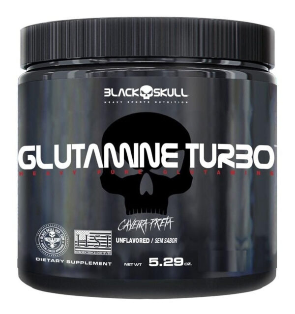 Glutamina Pura 300g Caveira Preta - Black Skull