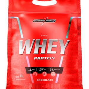 Suplemento em pó Integralmédica proteínas Nutri Whey Protein sabor chocolate em sachê de 900g