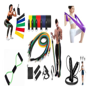 Acessórios Esportivos Kit 20 Itens Treino Exercicios Elásticos Corda de Plar Faixa Elástica Mini Band 12níveis Primemix