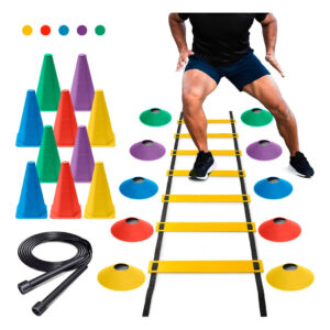Kit Escada Natural Fitness Agilidade Treinamento Funcional 5 Metros Eva