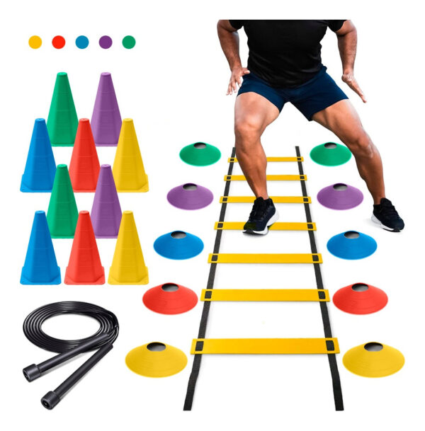 Kit Escada Natural Fitness Agilidade Treinamento Funcional 5 Metros Eva