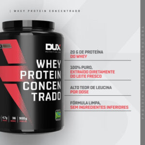 Whey Protein Concentrado Pote 900g Dux Nutrition Sabor Chocolate