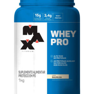 Whey Pro Baunilha Max Titanium Protein Pro Com Bcaa E Aminoácidos 1kg Sabor Baunilha
