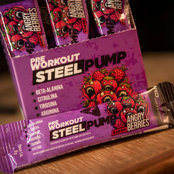 Steel Pump Preworkout Angry Berries Stick 120g Pronabol
